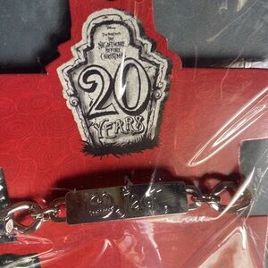 FREE W/PURCHASE🏷️ BNWT DISNEY JACK SKELLINGTON CHUNKY SILVER CHAIN NAME BRACELET